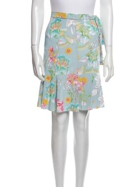 Blumarine Light Blue Floral  Skirt